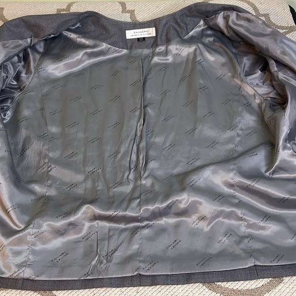 Tahari Arthur Levine gray 2 button blazer jacket - Picture 7 of 14